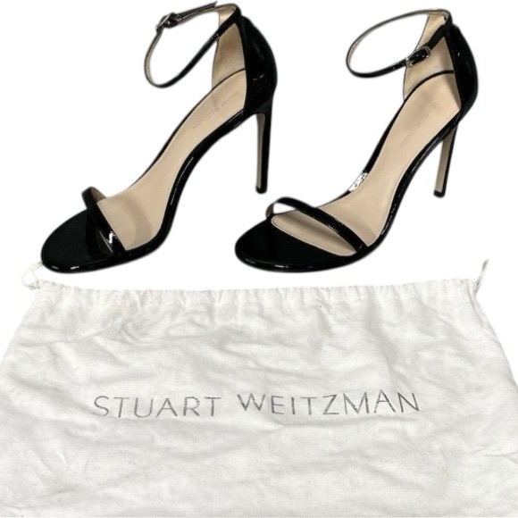 Stuart Weitzman Shoes - Stuart Weitzman Black Nudistcurve Ankle Strap Heel Sandals